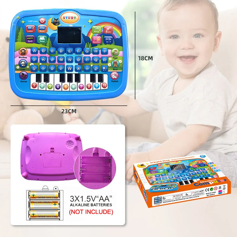Kids’ Education Tablet Toy, Age 3+ Literacy Math Music Learning, Doubles as Electronic Keyboard, Birthday Christmas Gift