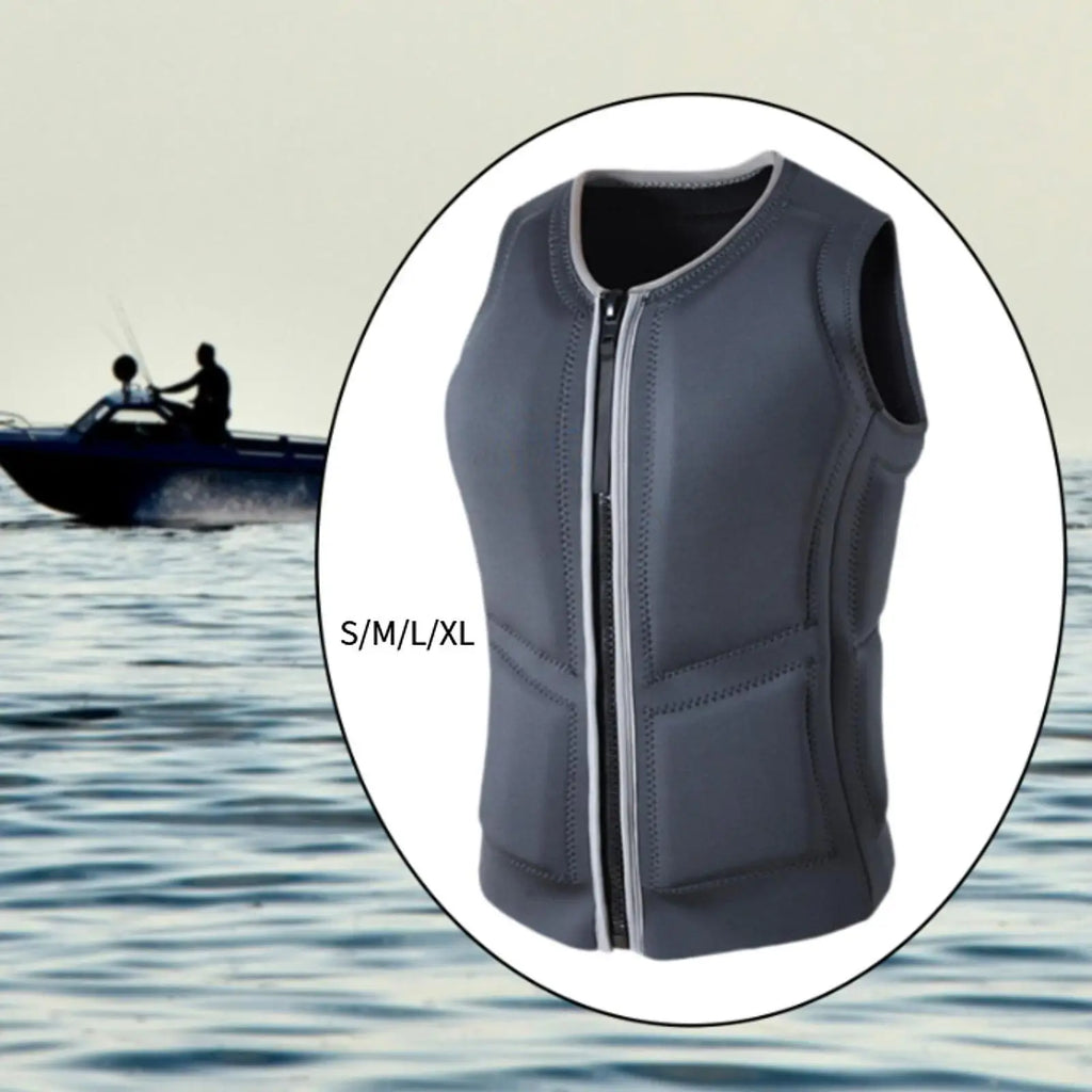 Adult Life Vest Thin Portable Summer Snorkel Vest Life Jacket Zipper Vest for Sailing Kayaking Surfing Drifting Motorboat