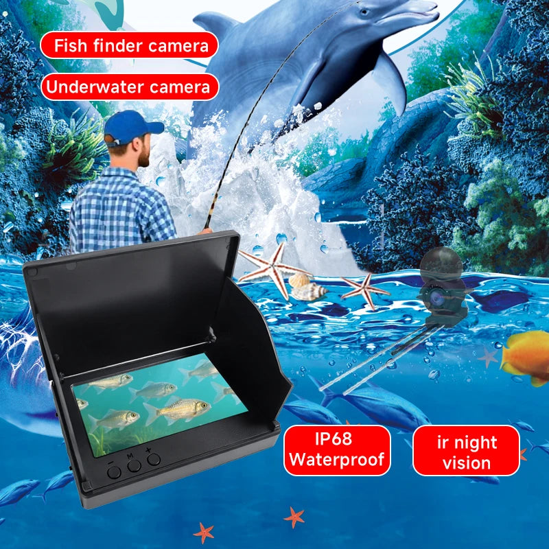 Dodosee Handheld 1080P 4.3'' LCD Fish Finder Portable Fish Depth Finder Water Underwater 220° Fishing Camera With Night Vision