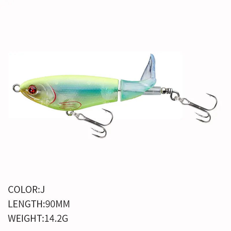 Pesca Topwater Whopper Plopper Popper FIshing Lure 90mm 15g Artificial Bait Hard Plopper Soft Rotating Tail Fishing Tackle Geer