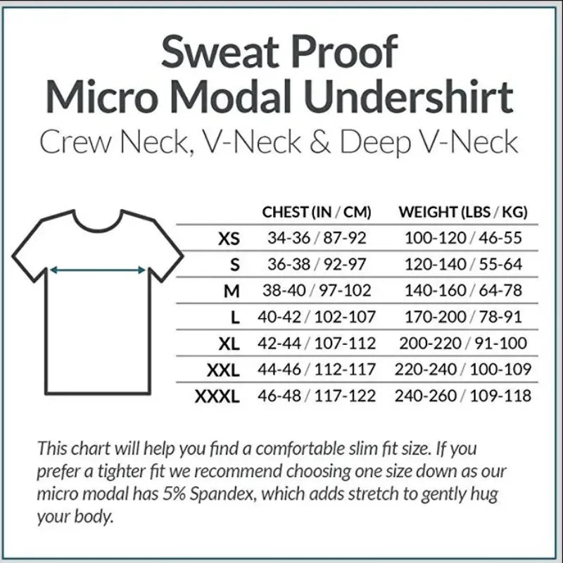 White Undershirts for Men to Control Armpit Sweat Proof Undershirts Sweatproof T Shirt Deep V Neck Mens Gift Sport Base Layer
