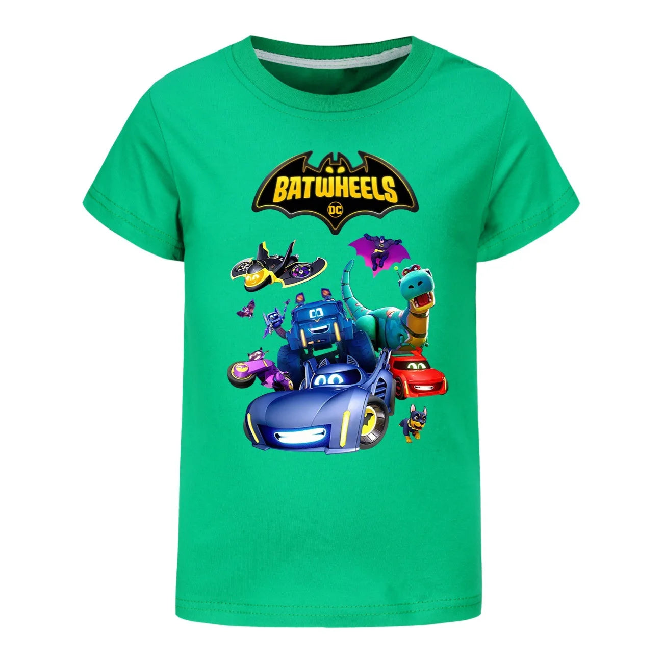 Funny Batwheels Short Sleeve Kids Clothing T-Shirts Summer Children Tops Cartoon Casual Tees Cotton Boys Girls Clothes3057