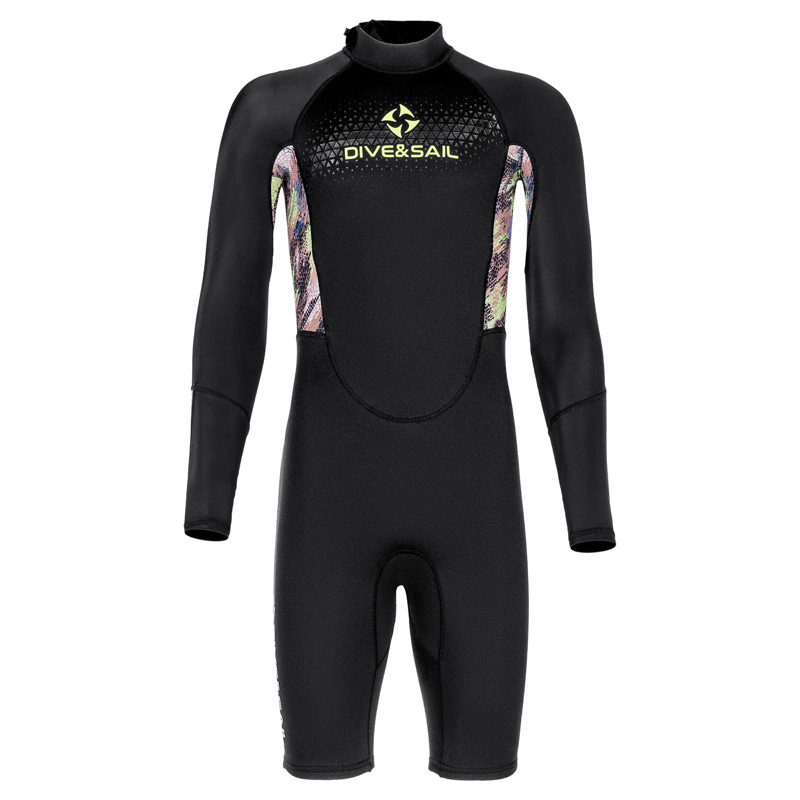 Mens 2mm Wetsuit Jumpsuit Swimwear Sleeveless Front Zipper Solid Color Bodysuit One-Piece Swimsuit for Snorkeling Surfing Diving