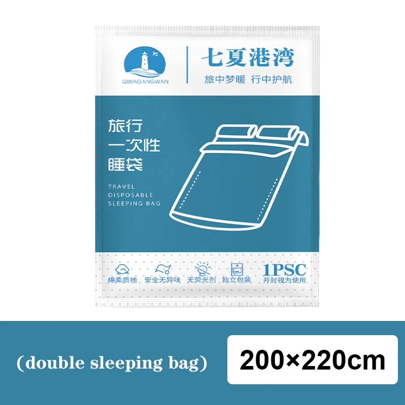 Portable Disposable Sleeping Bags for Travel Single/Dual Use Travel Essentials Lightweight Disposables for Convenient Hiking Cam