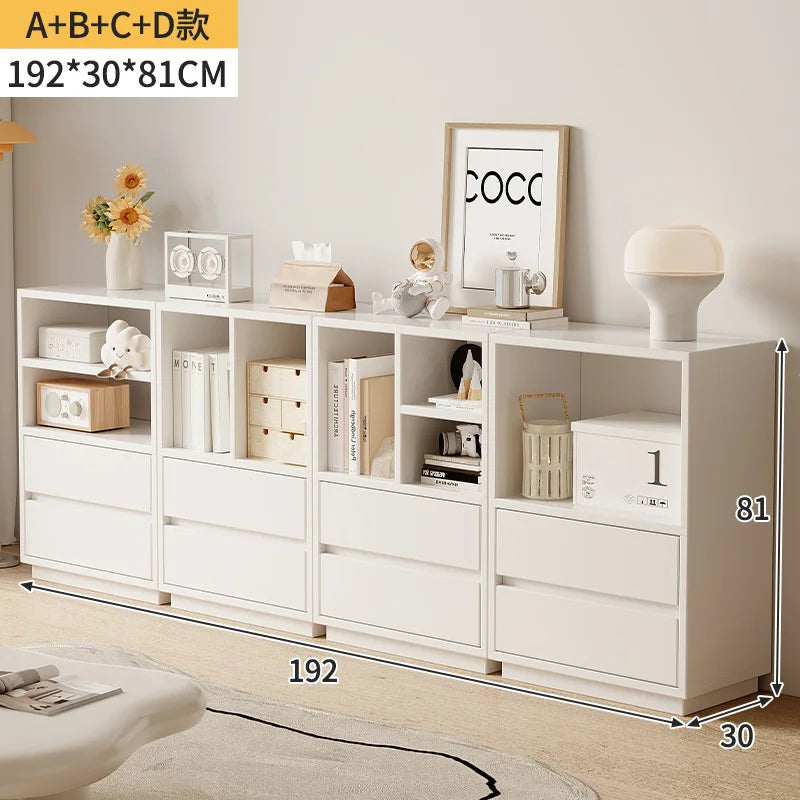 Bookshelf Home Modern Simple Floor Free Combination Storage Display Cabinet Living Room Grid Shelf Side Cabinet