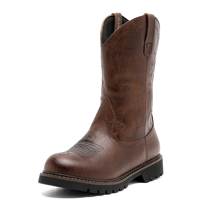 Fashion Mens Cowboy Boots New Embroidery Vintage Knight Boots Winter Men's Snow Boots Motorcycle Boot Men Shoes Zapatos De Mujer