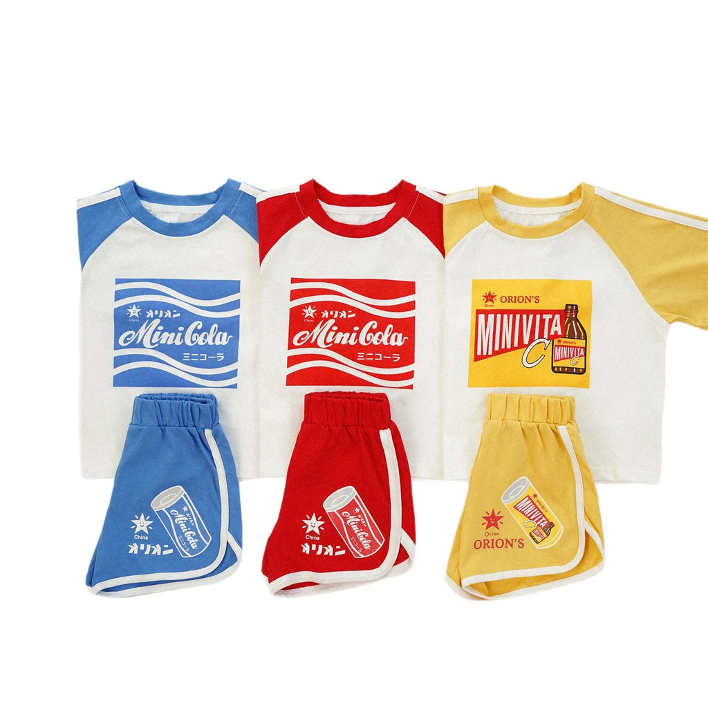 2026  Kids Summer Clothes Set Cartoon Toddler Cartoon T-Shirt + Shorts Baby Boy Girl Matching Outfits Comfortable Preschool Wear