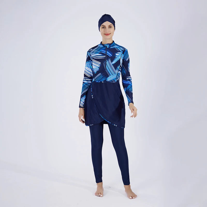 Muslim Modest Swimwear Hijab Burkini Swimsuit Women Islamic Cover Ups Long Sleeve Swimming Suit Hijabs For Woman Swim Bathing