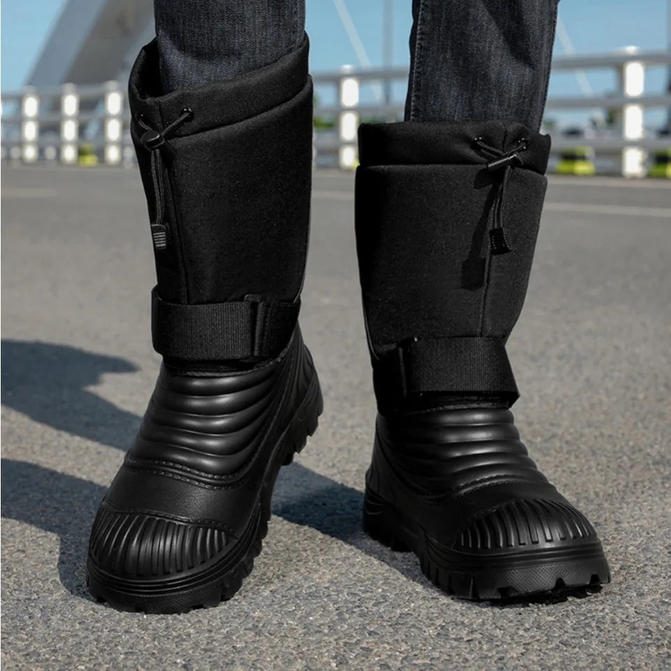 Mens High Top Snow Boots Waterproof Rainforest Boot Plus Big Size 49 50 51 Lightweight Plush Warm Shoes Snowboots Botines Hombre