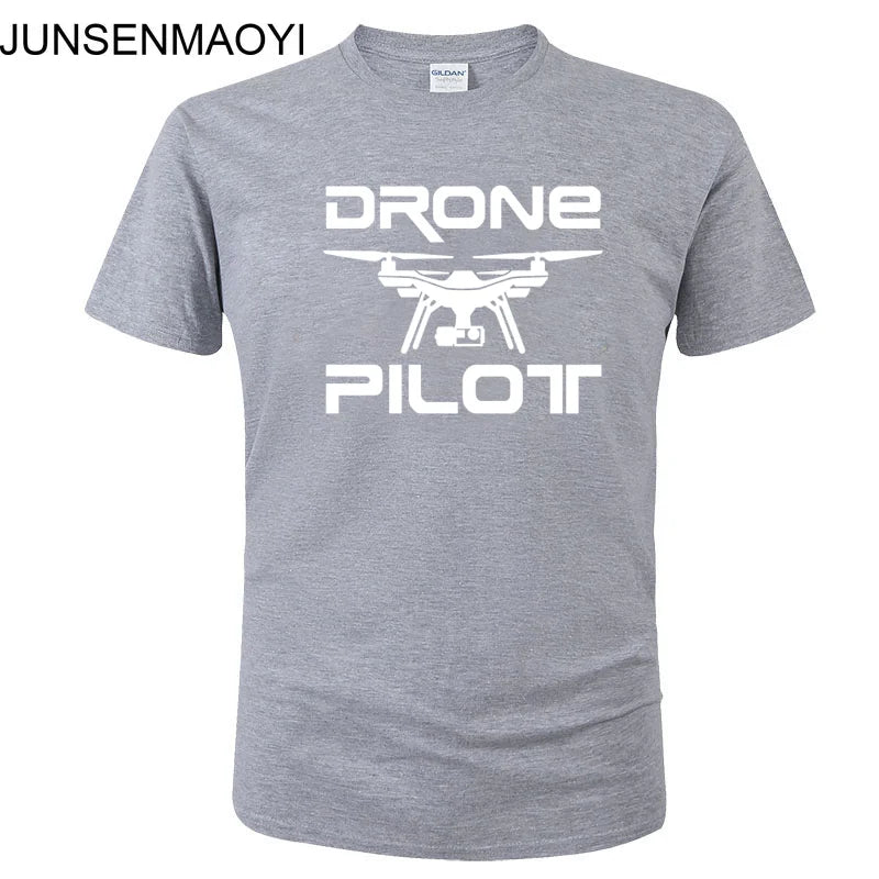 2025 New DRONE PILOTUAV Funny Printed T Shirt Summer Casual Cotton Short Sleeve O-Neck Men Clothing Brand Tee Plus Size XS-XXXL