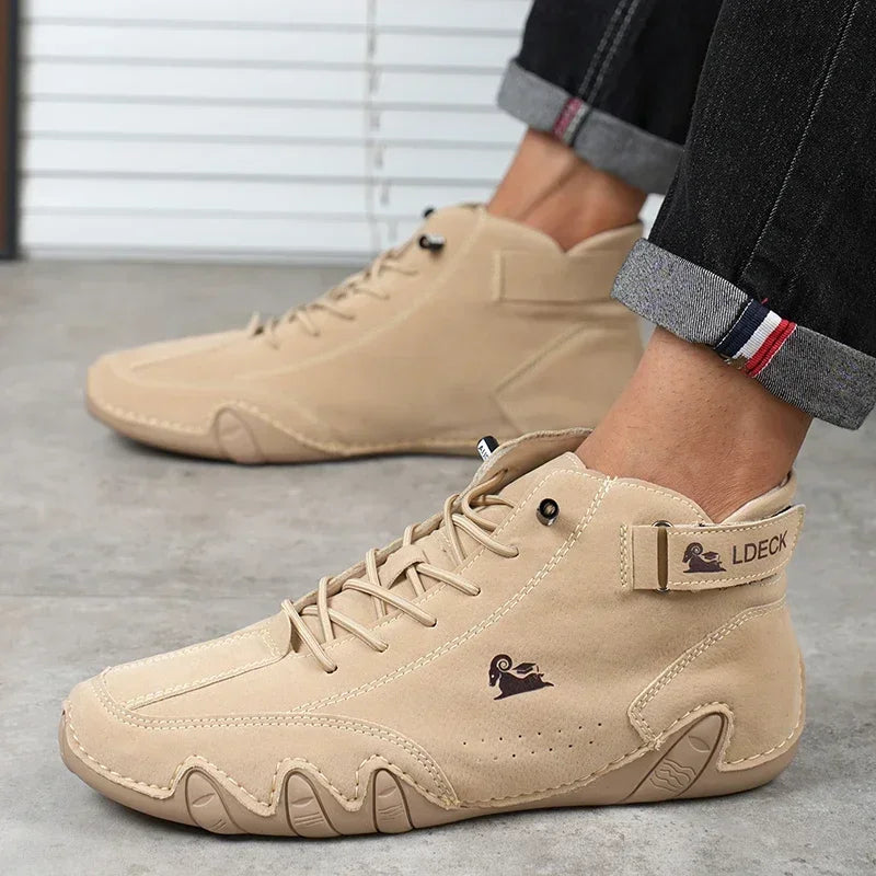 Men's Casual Bare Boots Luxurious Fashionable High Top Sports Shoes Trendy Loafers Waterproof Wear-resistant Motorcycle Shoes