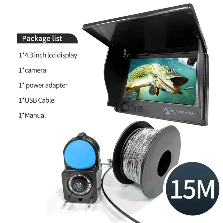 Fish Finder Underwater Camera 1080P HD 4.3 inch LCD Fishing Camera With 5000mAh Battery Portable Fishing Tools With Night Vision