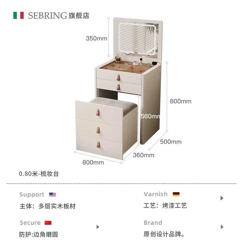 Luxury Dressing table Makeup vanity makeup desk vanity desk with light mirror with seat nightstands Room Furniture
