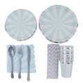 10 pcs Disposable  Paper Plates & Cups Set with Elegant Gold Rim Ideal Birthday Decorations and Cake Serving Party Decorations