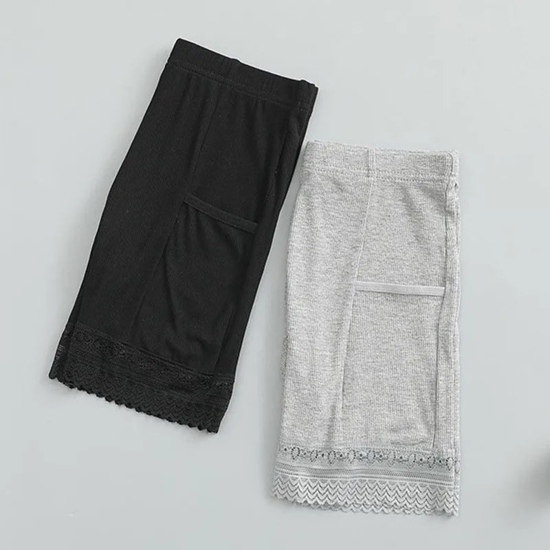 Summer Seamless Underwear With Pocket Shorts Women's Safety Pants Ladies Shorts With Lace Plus Big Size Safety Pants For Women