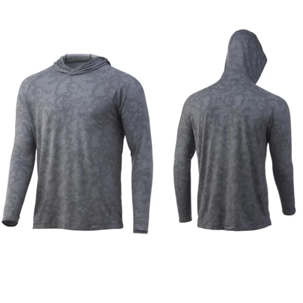 Huk Fishing Apparel Clothing Men Long Sleeve Fishing T-shirt Sun Protection Uv Breathable Hooded Angling Camisa De Pesca