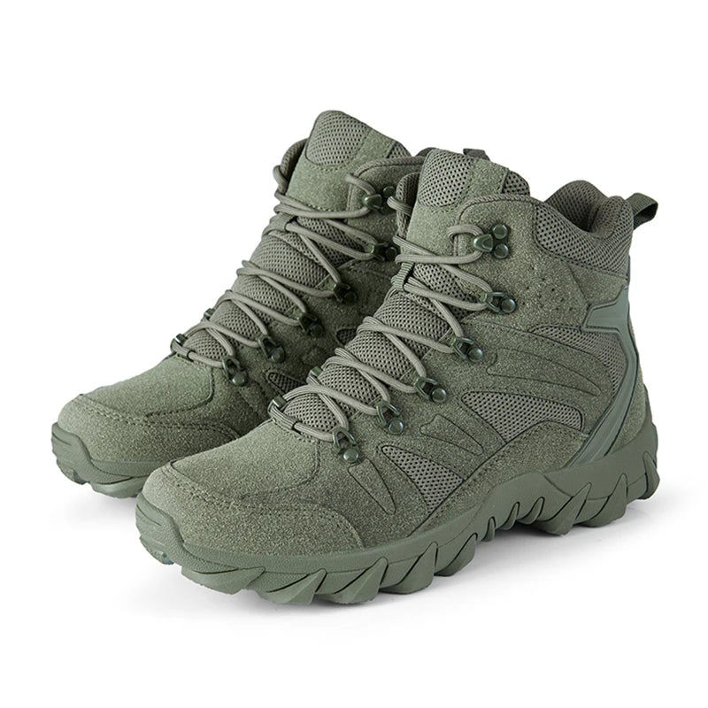 Men's Tactical Hiking Boots, Plus Size Anti-wear Rapid Response Outdoor Combat Training Boots for Hunting Fishing