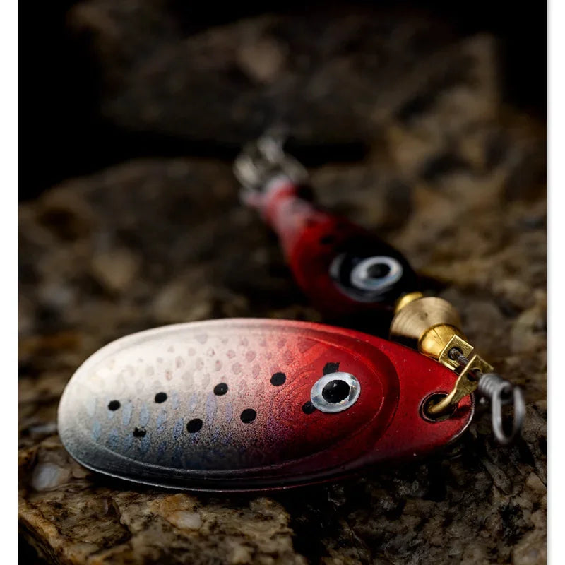1 Pcs Rotating Spinner Fishing Lure Treble Hooks Wobblers Bass Fishing Tackle 7cm 9g Metal Spoon Hard Bait Fishing Spoon Spinner