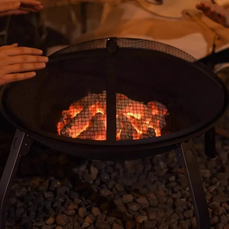 Outdoor Camping Cooking Wood Stove Household Removable Circular Grill Firewood Burner Travel Portable Camp Cooking Supplies