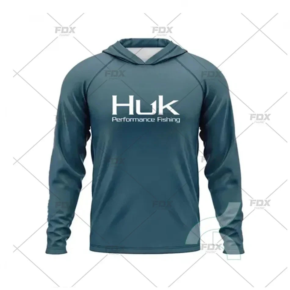 New Fishing Hoodie Huk Men Clothes Summer Breathable Long Sleeve Fishing Shirt Sun Protection Camouflage Fishing Shirts Tops
