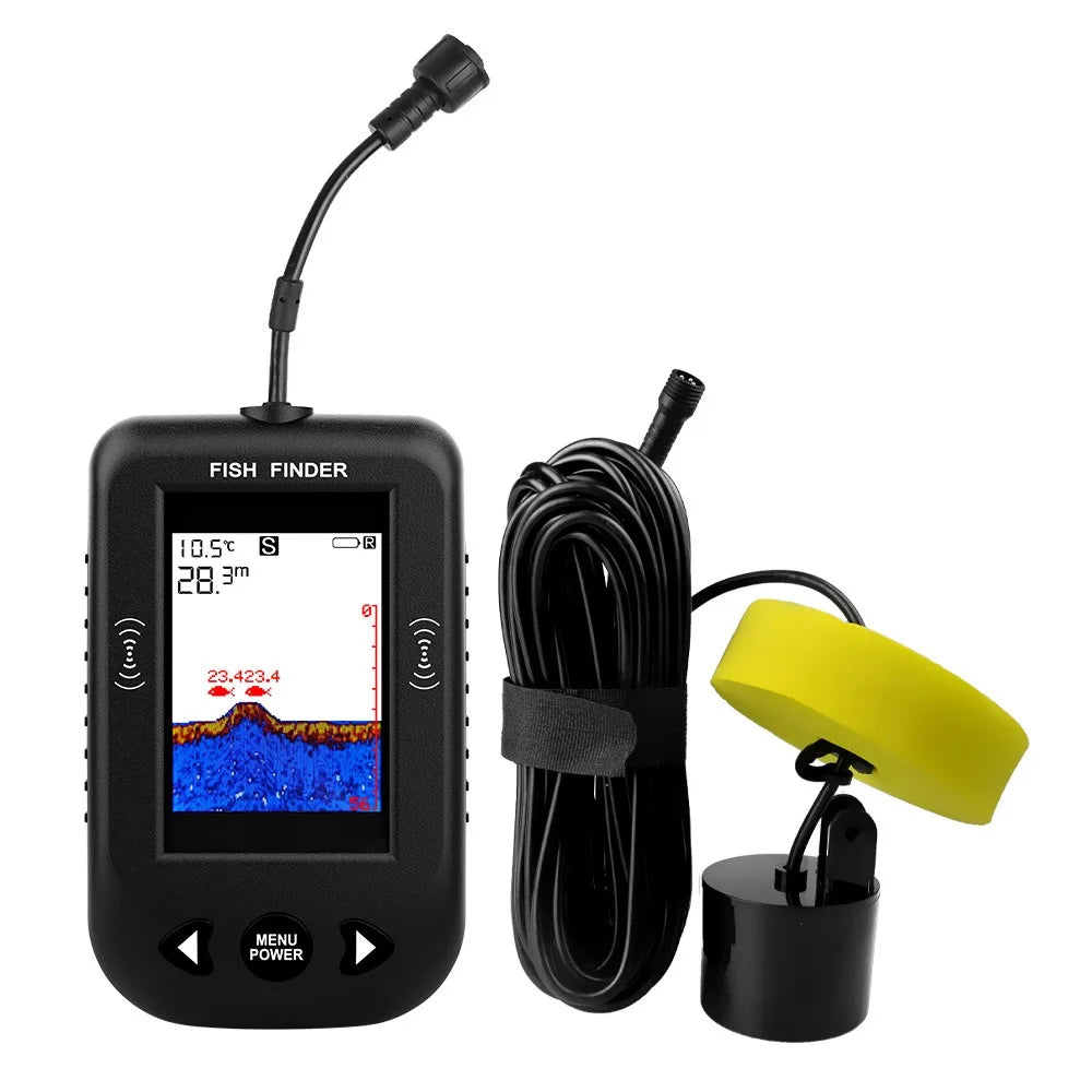 45 Degrees XF03 Fish Finders 100M Depth Wire Design Portable Sonar Finders LCD Display Waterproof Sonar Fish Finder Lake Fishing