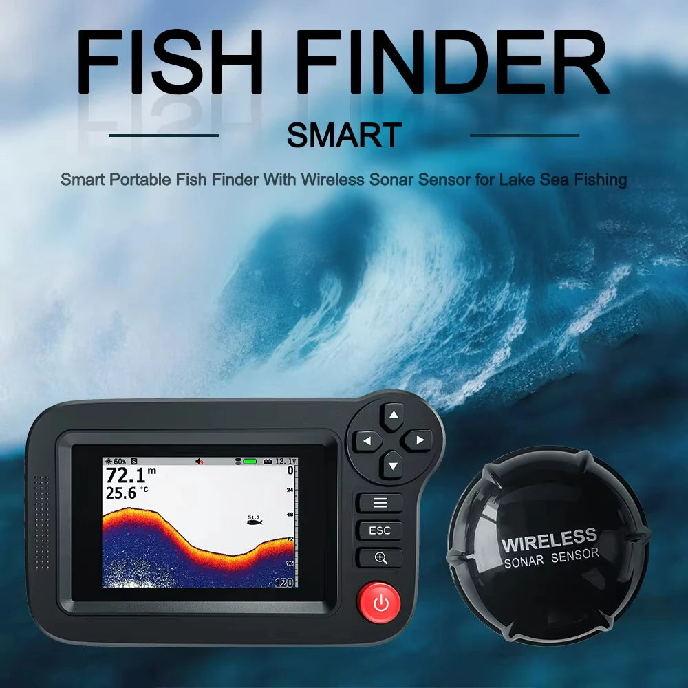 Intelligent Fishfinder - Portable Fishfinder and Depth Gauge, suitable for casual fishing gear from docks, coasts, or shorelines