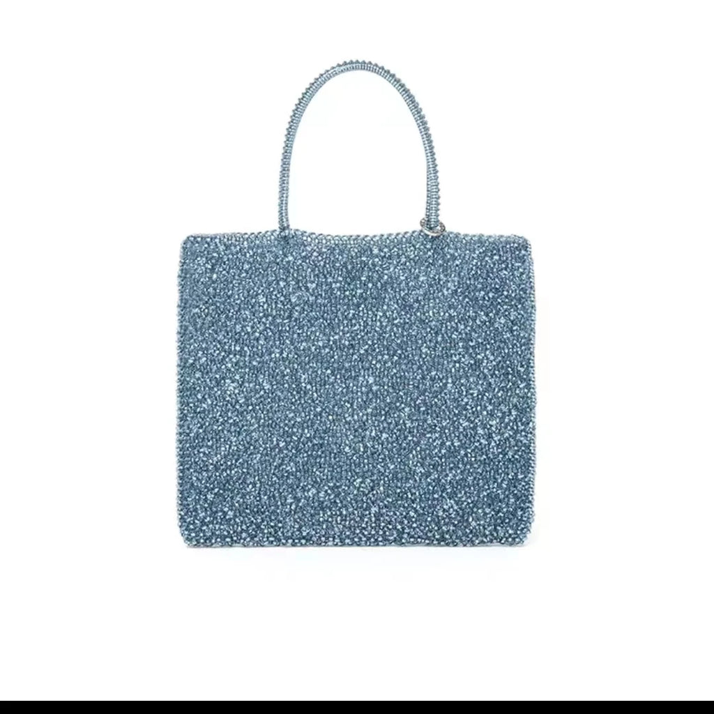Women's handbag 2022 summer pure manual PVC woven shiny women's bag, Single Shoulder Messenger Bag