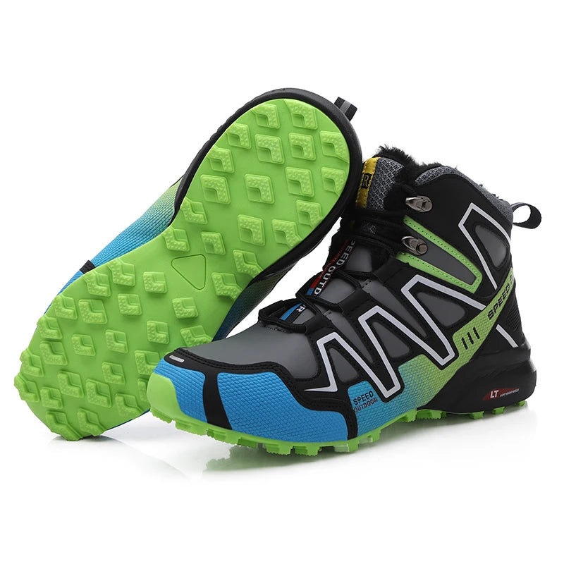 Men's snow boots warm and non slip outdoor hiking boots, lightweight walking shoes in winter trainers shoes men