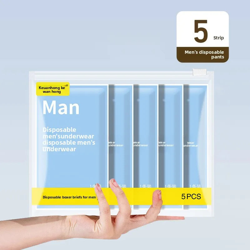 Mens Travel Underwear 5Pcs Disposable Cotton Seamless Briefs