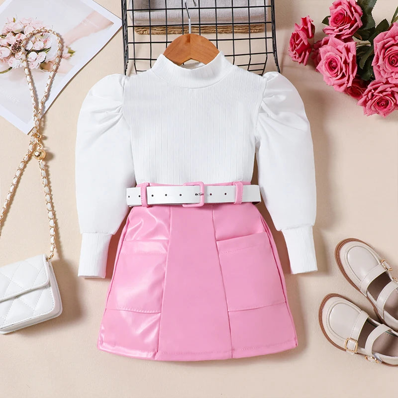 Kids Clothes Girl Sets Long Sleeve Shirt Top and Skirt Outfit For Toddler Girls for Outings and Daily Wear Children Clothing