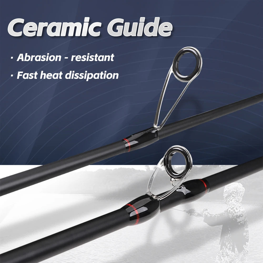 FISHINGFANS 2.1m 2.4m casting 7-20g 8-17lb Medium M Power Fast action Carbon Blank Sea Bass Perch Carp Fishing Rod