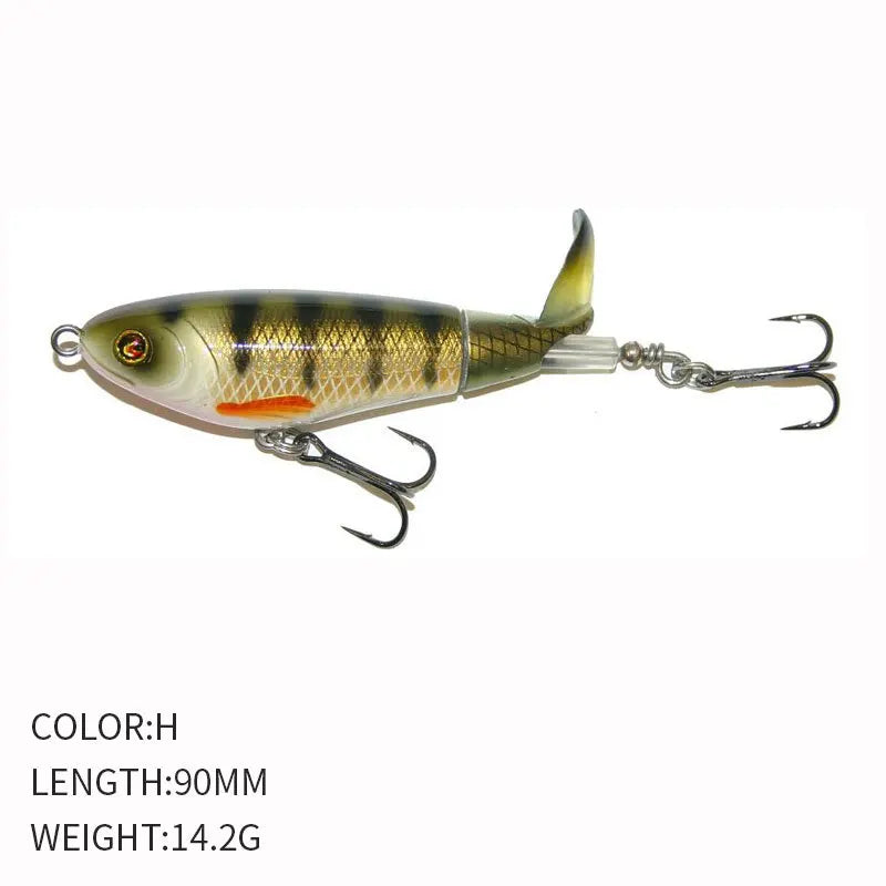 Pesca Topwater Whopper Plopper Popper FIshing Lure 90mm 15g Artificial Bait Hard Plopper Soft Rotating Tail Fishing Tackle Geer