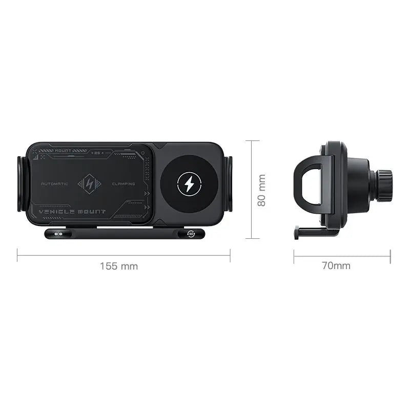 Foldable Phone Holder Car Wireless Charging Phone Mount Universal Phone Holder Intelligent Induction Electric Rotation Charger