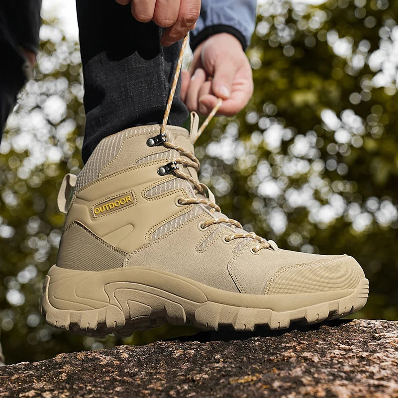 2025 New Arrivel Men's Desert Trekking Boots Outdoor Leather Hiking Shoes Men Hunting Boots Men's Climbing Shoes Trail Sneakers