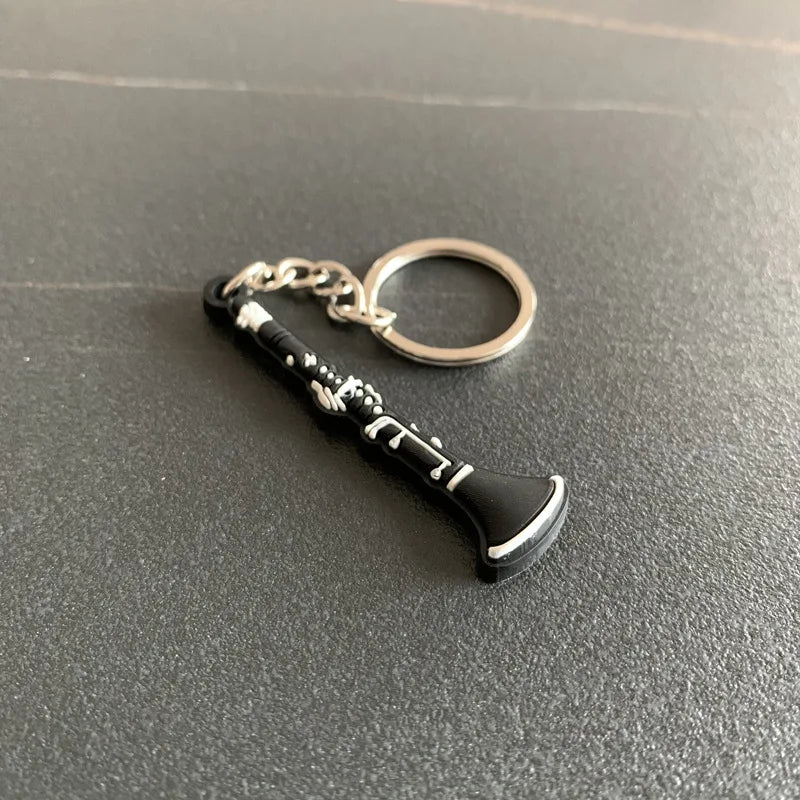 New Musical Instrument Silicone Guitar Pvc Soft Keychain Cartoon Small Gift Pendant K5156