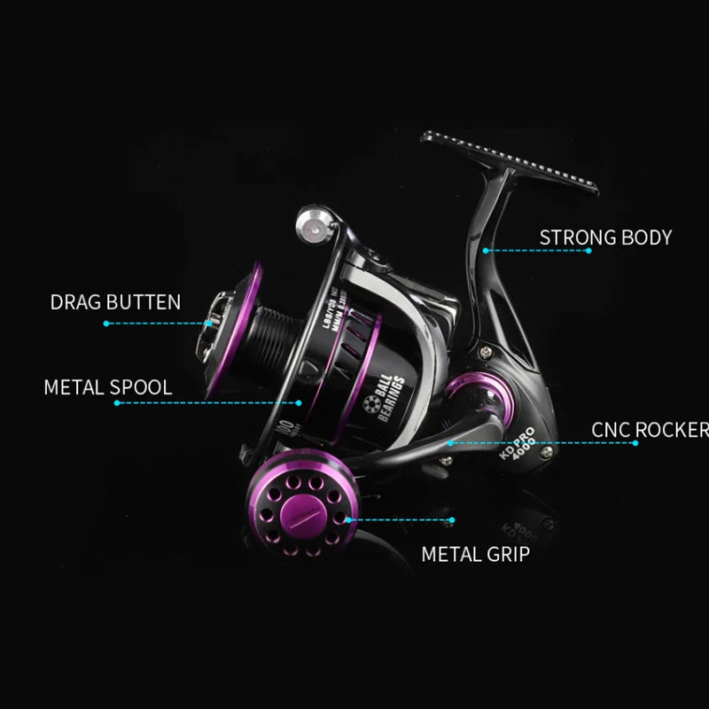 ALASICKA 5+1BB KD/KDPROMetal Large Capacity Spinning Reel Long Casting Freshwater & Saltwater Use Original Chart Roadrunner Reel
