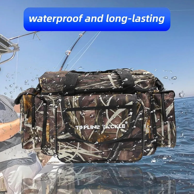 Fishing Tackle Bag for Saltwater or Freshwater, Water-Resistant 3600 Tackle Box Bag, Fishing Bags