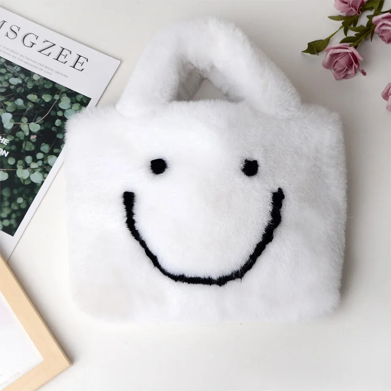 Woman Versatile Cute Soft Handbags Autumn And Winter Plush Shoulder Bag Messenger Bag Tote Bag Female Handbags Shopper Bag