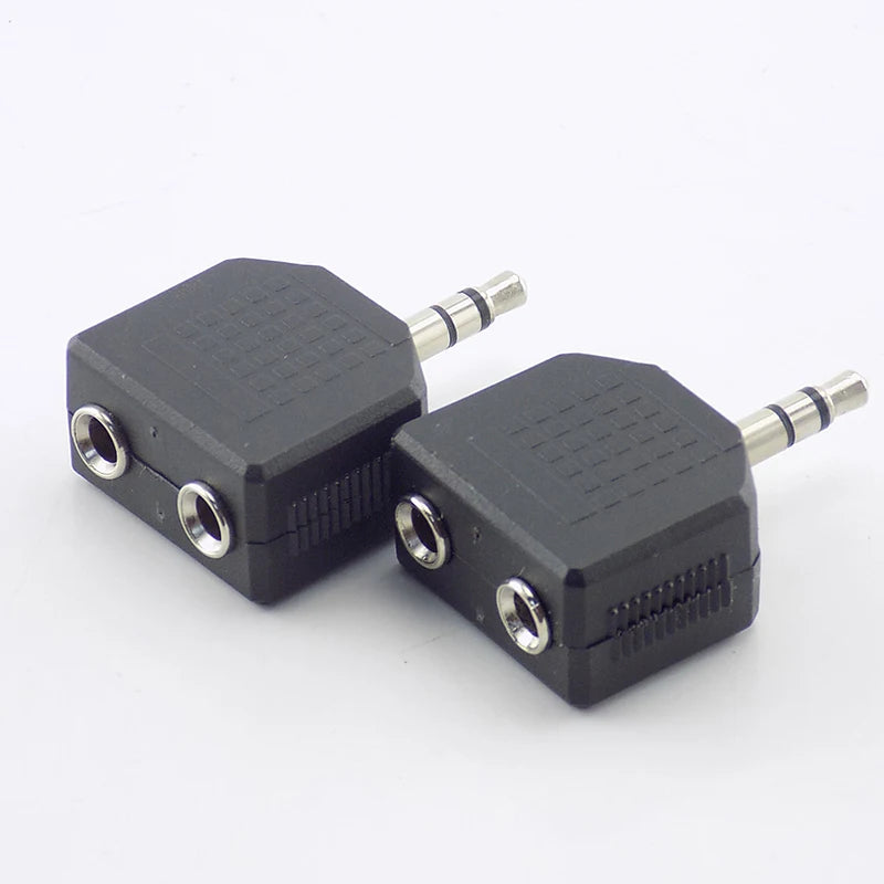 Stereo 3.5mm Audio Jack Male to Dual Female Double Earphone Headphone Y Splitter Adapter Plug DIY Converter