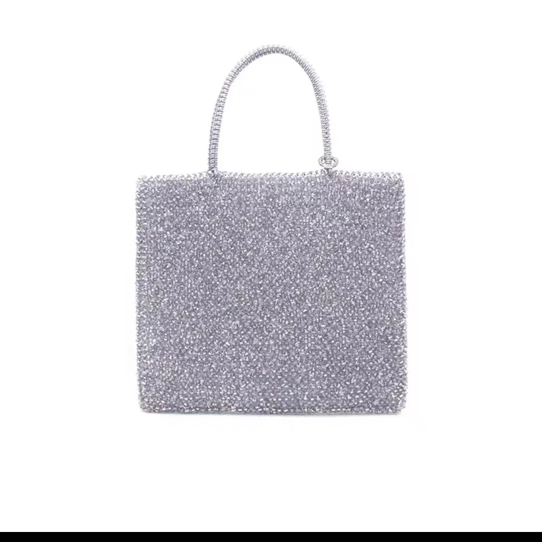 Women's handbag 2022 summer pure manual PVC woven shiny women's bag, Single Shoulder Messenger Bag