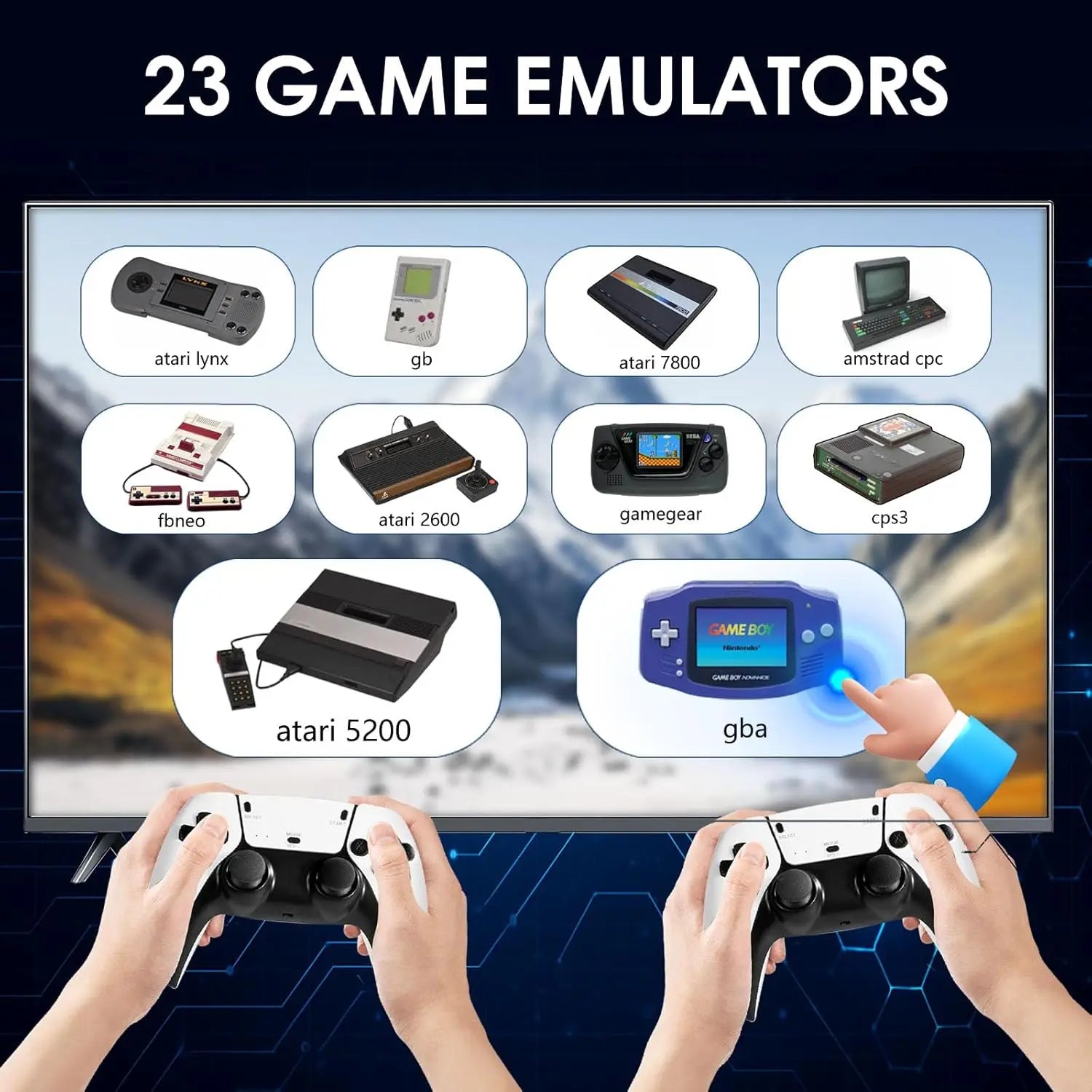 2026 New Retro Gaming Console with 23 Emulators & 20,000+ Built-in Games 4K HDMI 2.4G with Dual Wireless Controllers