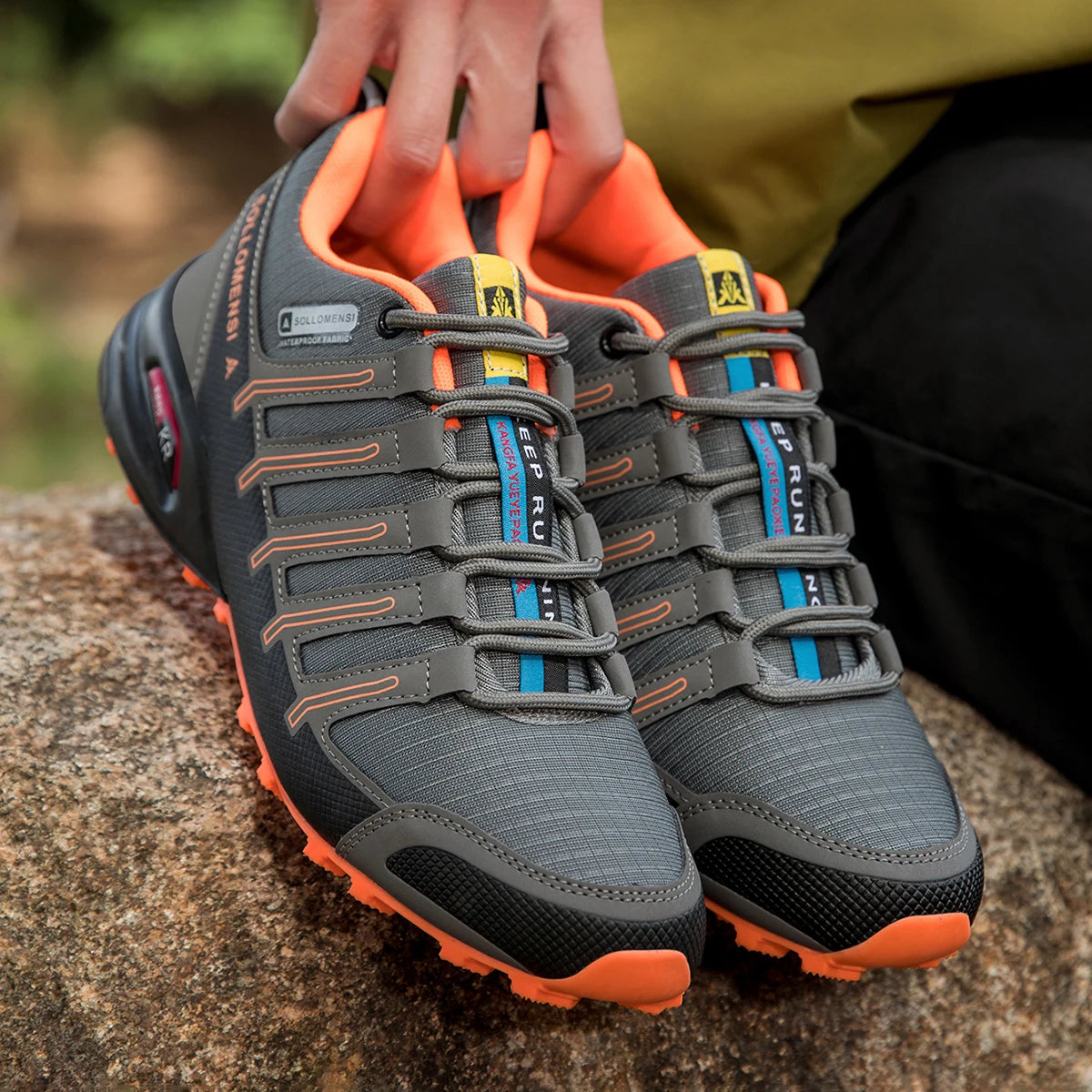 Men's Hiking Shoes,Rubber Soles, Non-Slip And Wear-Resistant All-Terrain Hiking Sports Shoes, Camping And Hunting Training Shoes