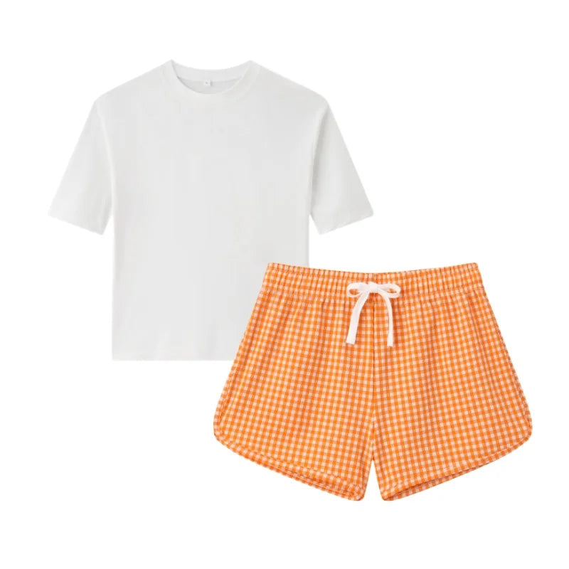 Clearance sale AS 2025 kids gingham swimwear collection
