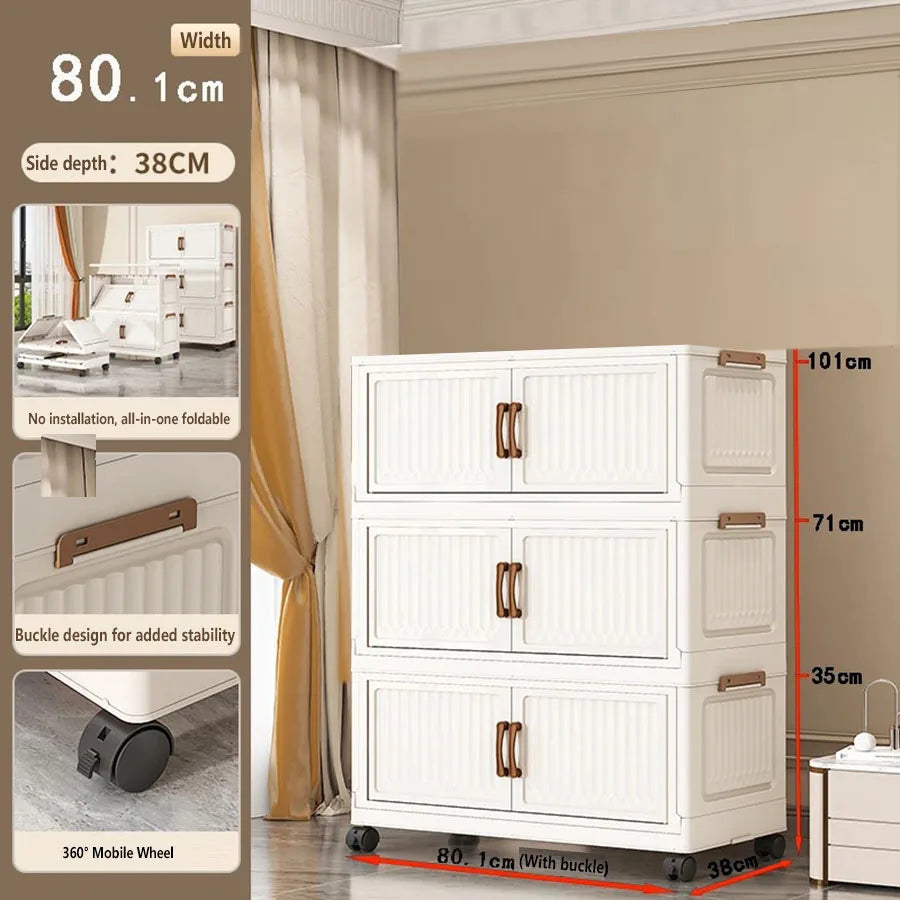 Home Bathroom Vanity Drawer Storage Cabinet Sundries Organizer for Bedroom Kitchen - Compact Utilitarian Furniture