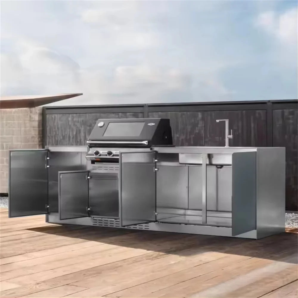 Outdoor kitchen Cabinet BBQ grill Oven and Bar Furniture House garden Stainless Steel Kamado grillInduction cooker customized