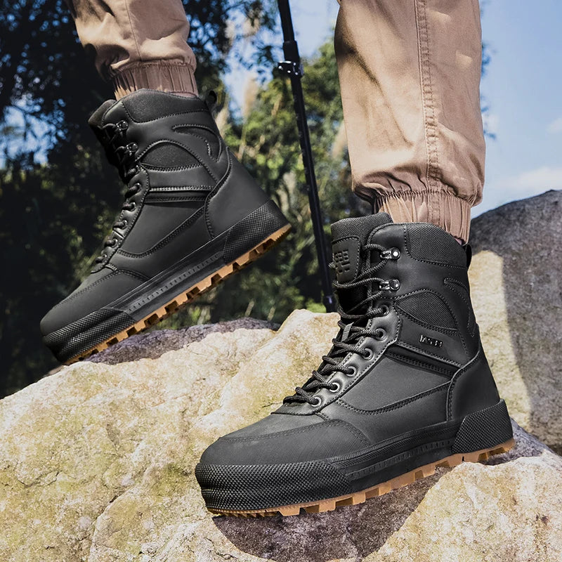 Men's Outdoor Hiking Tactical Boots Military Work Waterproof Work Safety Hunting Shoes Ankle Desert Boots Sports Climbing Shoes