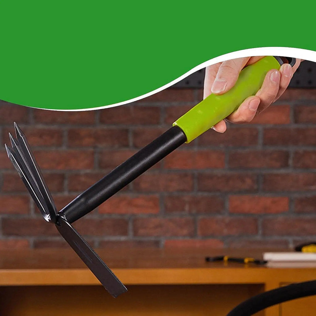 Hoe and Cultivator 2 in 1 Heavy Duty Garden Rake 3 Claw Tiller Garden Tool for Loosening Soil Yard Tilling Cultivating Digging