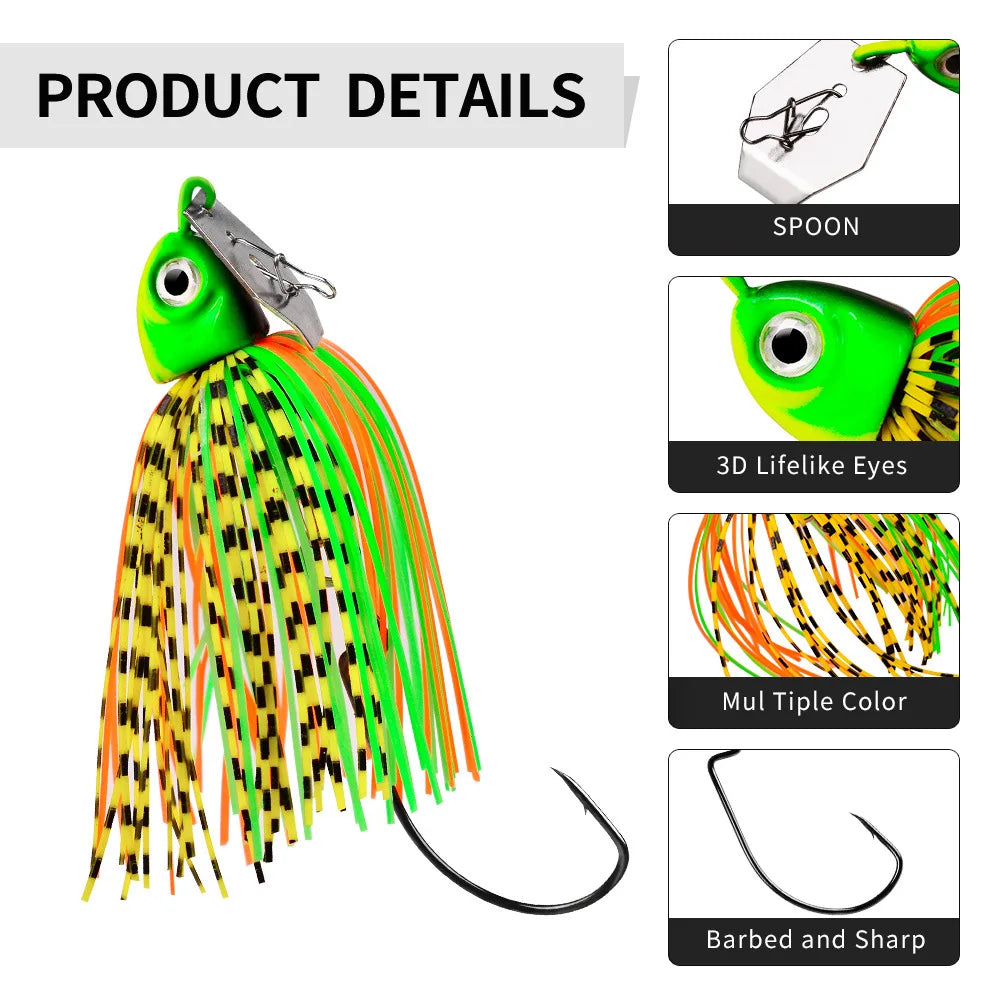 12g 15g 20g 25g Fishing Lure Spinner Bait Wobbler Buzzbait Chatte Bait Artificial rubber Skirt Chatter bait For Bass