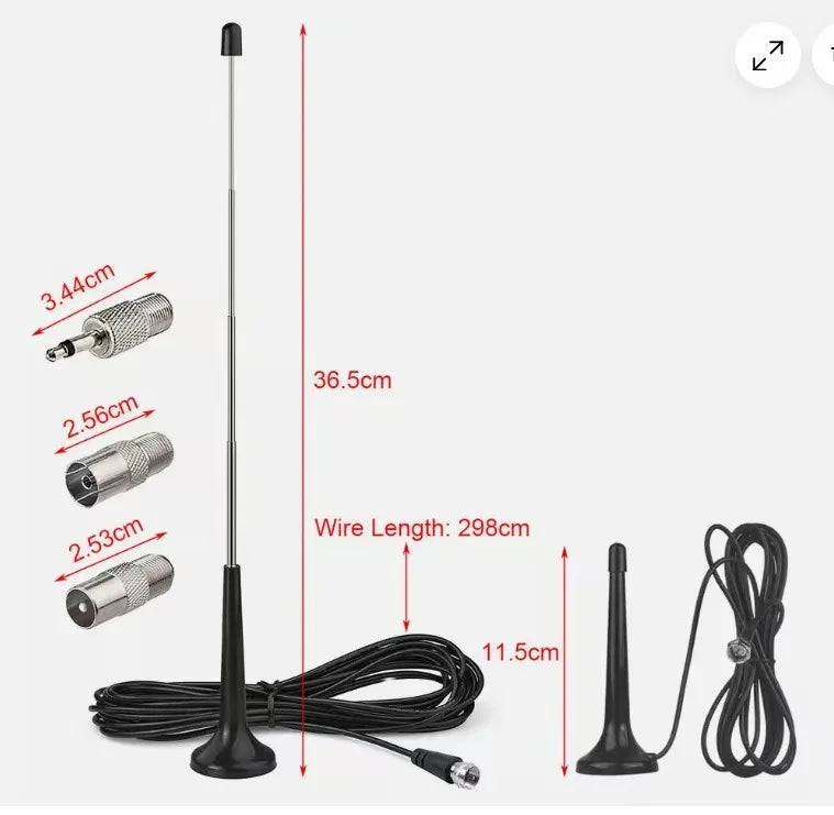 Household Dab Fm Radio Antenna Stereo Receiver High Gain 75 Ohm Indoor Radio Antenna