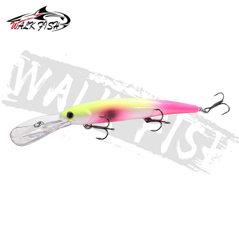 WALK FISH Deep walleye Trolling Fishing Lure Wobbler 12cm 20g Floating Crankbait Minnow Bass Pike Bait Depth 0-6m Fishing Tackle
